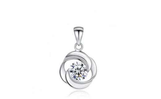 Rose necklace zircon pendant