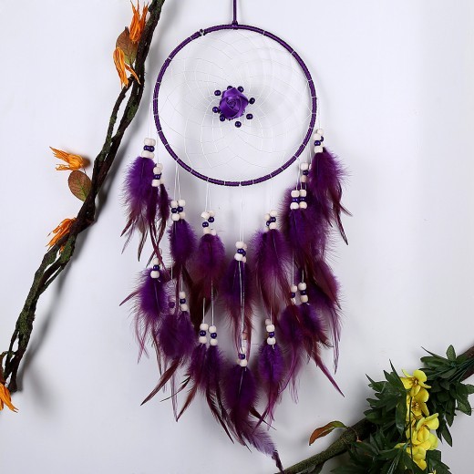 Purple Rose Dream Catcher