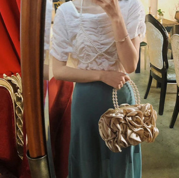 Flower Rose Satin Purse