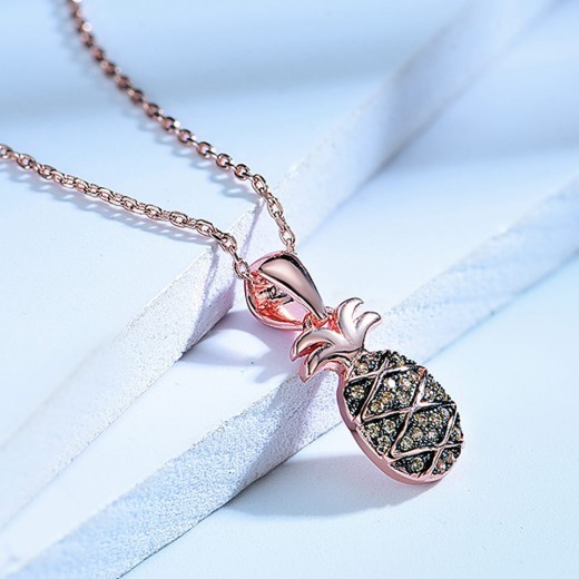 Rose gold fruit clavicle chain