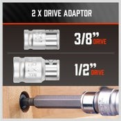 Hex Bit Socket Set Metric & SAE Allen Key S2 Steel Adapter