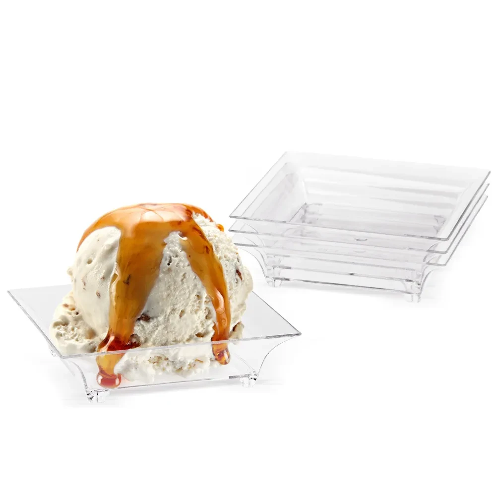 Disposable Transparent Plastic Square Sauce Dish