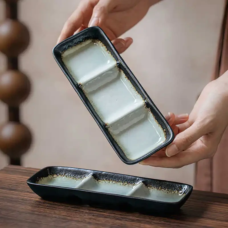 Household Korean Barbecue Ceramic Seasoning Plate