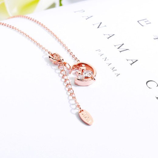 Rose Gold Zircon Clavicle Necklace