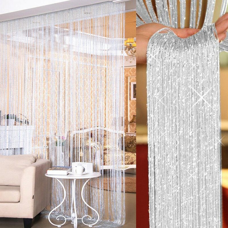 Door Curtain Divider Silver