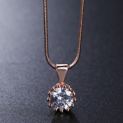 Rose gold and platinum plating pendant necklace