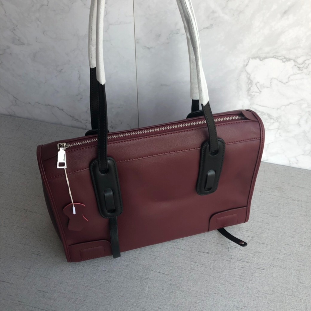 Solid Color Large Capacity Tote Bag Leather Shoulder Bag