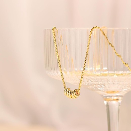 S925 Sterling Silver Necklace Women's Bead Strapping Clavicle Chain