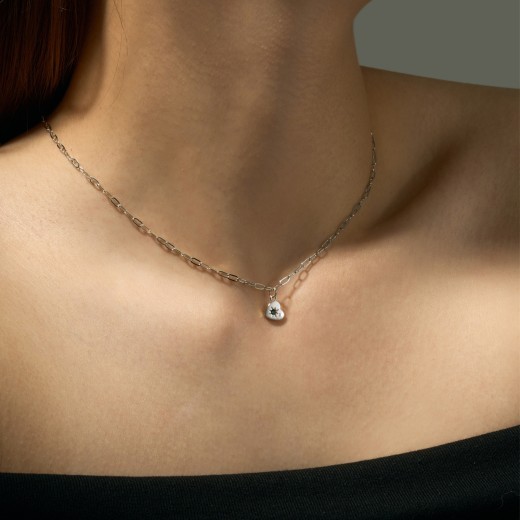 S925 Loving Heart In Sterling Silver Eight Awn Star Cruciate Flower Necklace
