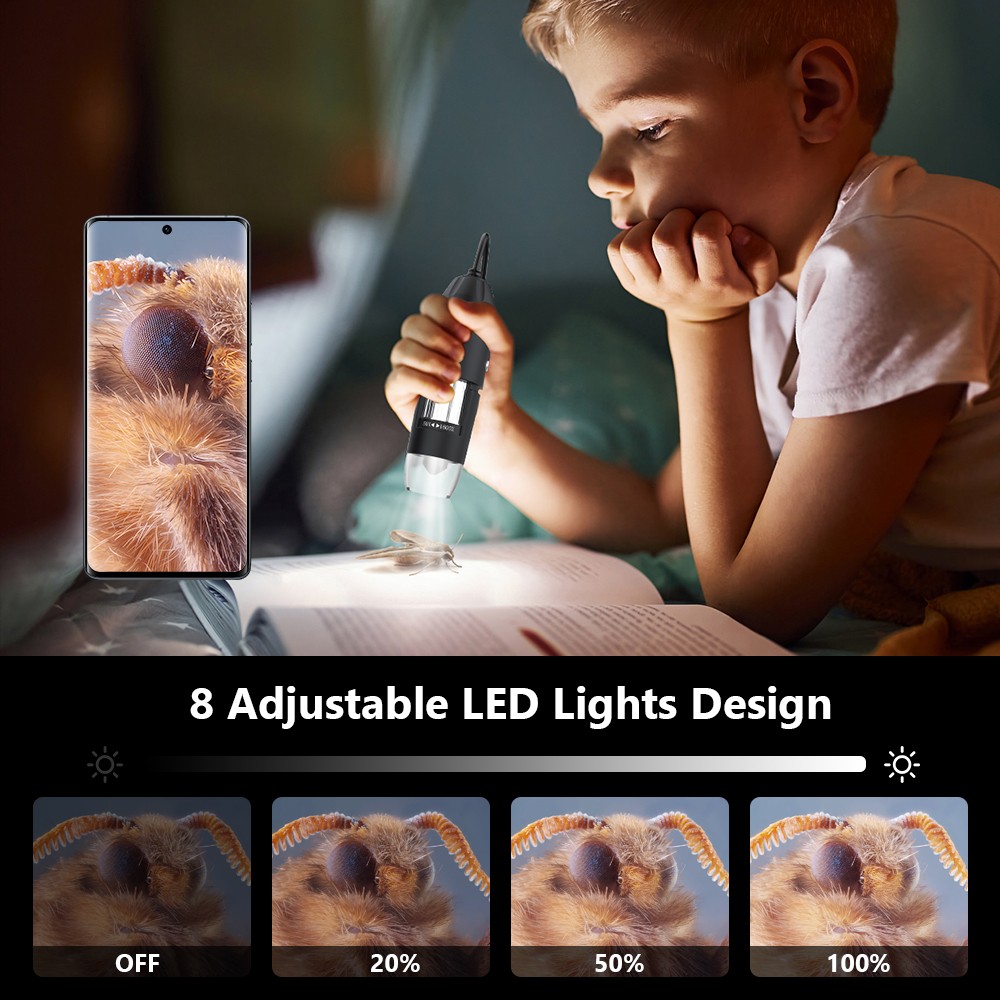 1600X 3in 1 Digital Microscope Camera Portable Electronic Microscope For Soldering LED Magnifier Type-C USB Charge Magnifier