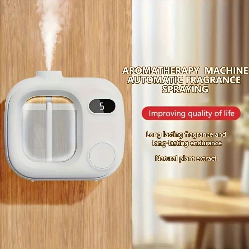 Intelligent Aromatherapy Diffuser with Rechargeable Battery 5-Level Timer, Air Purification for Office & Bedroom