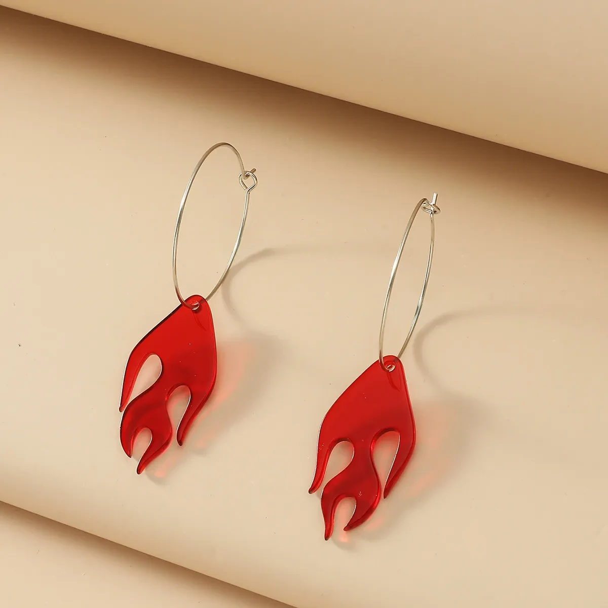 Creative Acrylic Flame Pendant Earrings