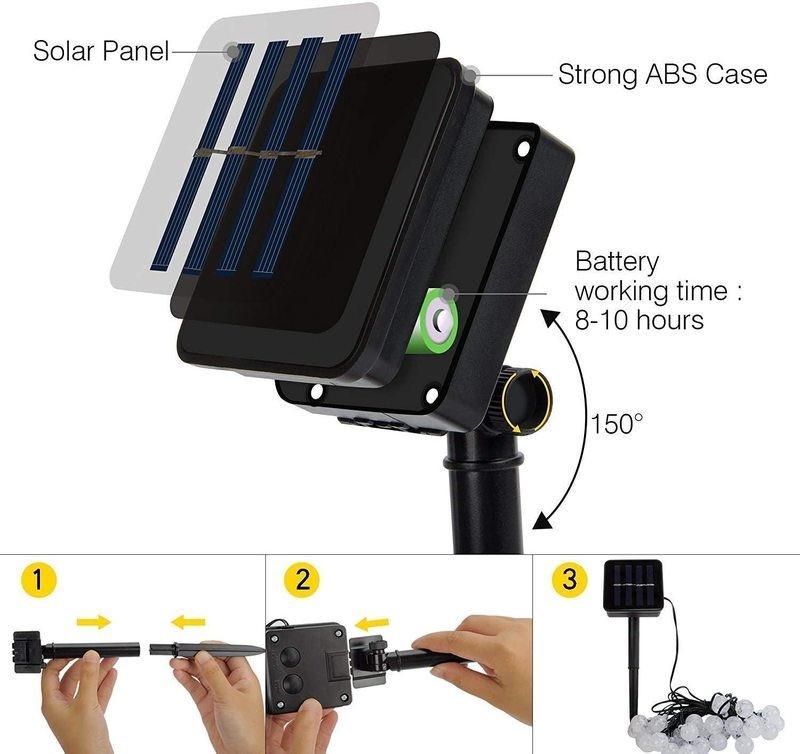 Outdoor Solar String Lights 50 Garden Lights