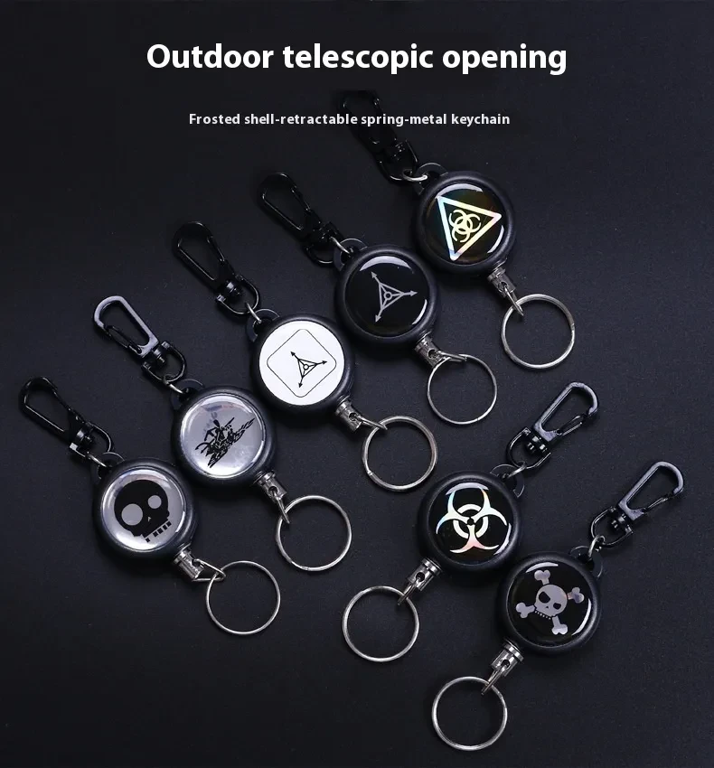 Outdoor Anti-theft Wire Rope High Rebound Retractable Key Ring