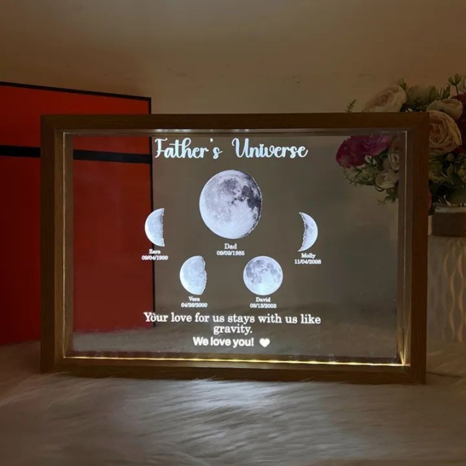 Moon Phase Transparent Luminous Ornament