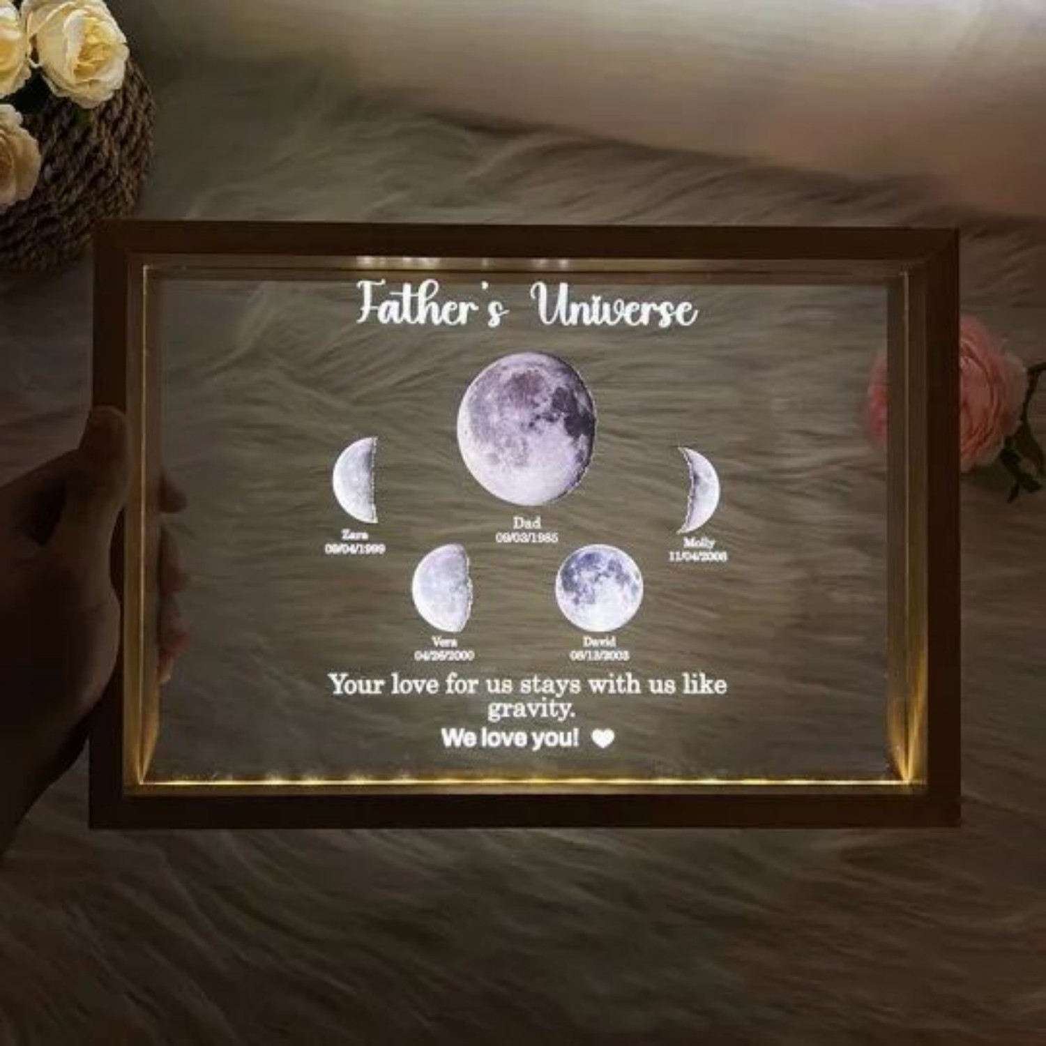 Moon Phase Transparent Luminous Ornament