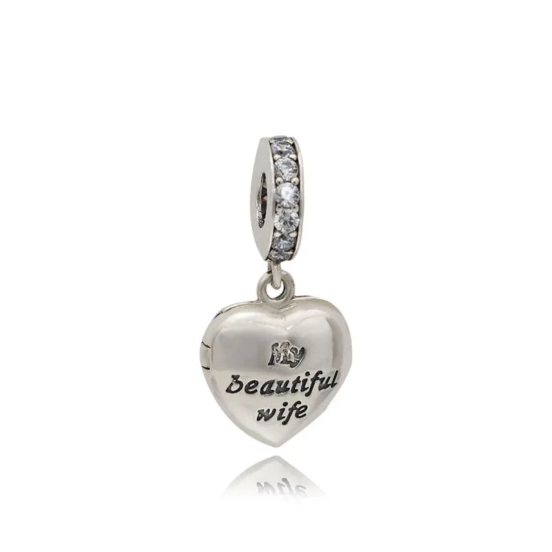Diamond letter love wife pendant