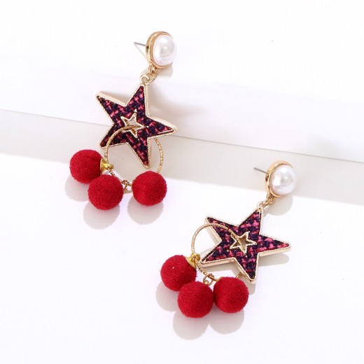 Spring And Summer New Rose Gold Five-pointed Star Earrings For Women