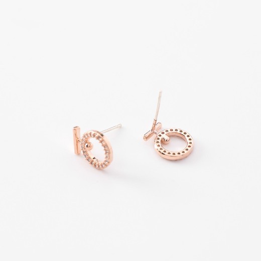 Rose Gold Ring Earrings Female Temperament Goddess Fan Korea Delicate Small Earrings