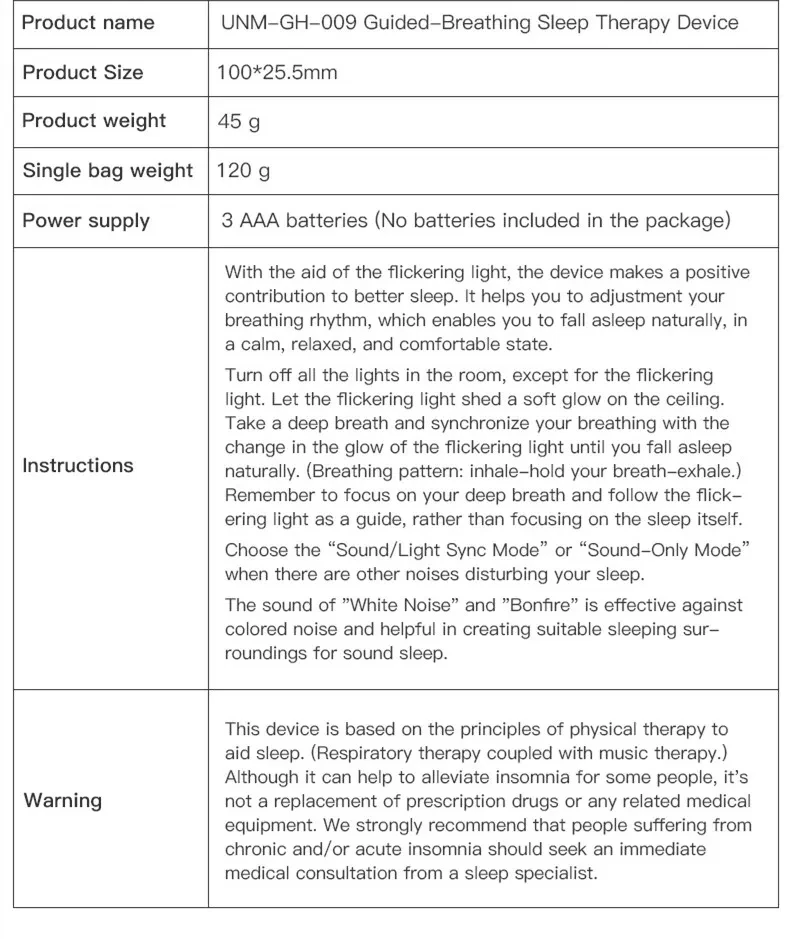 Sleep Aid Soothing Anxiety Insomnia Decompression Sleeping Aid Instrument