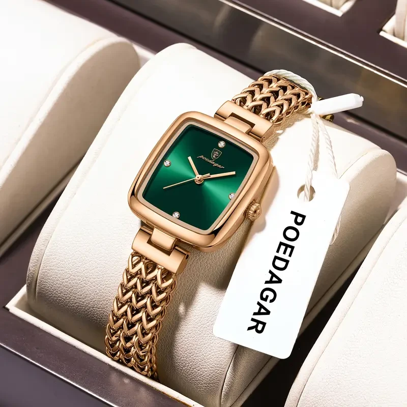 POEDAGAR Elegant Square Women's Watch