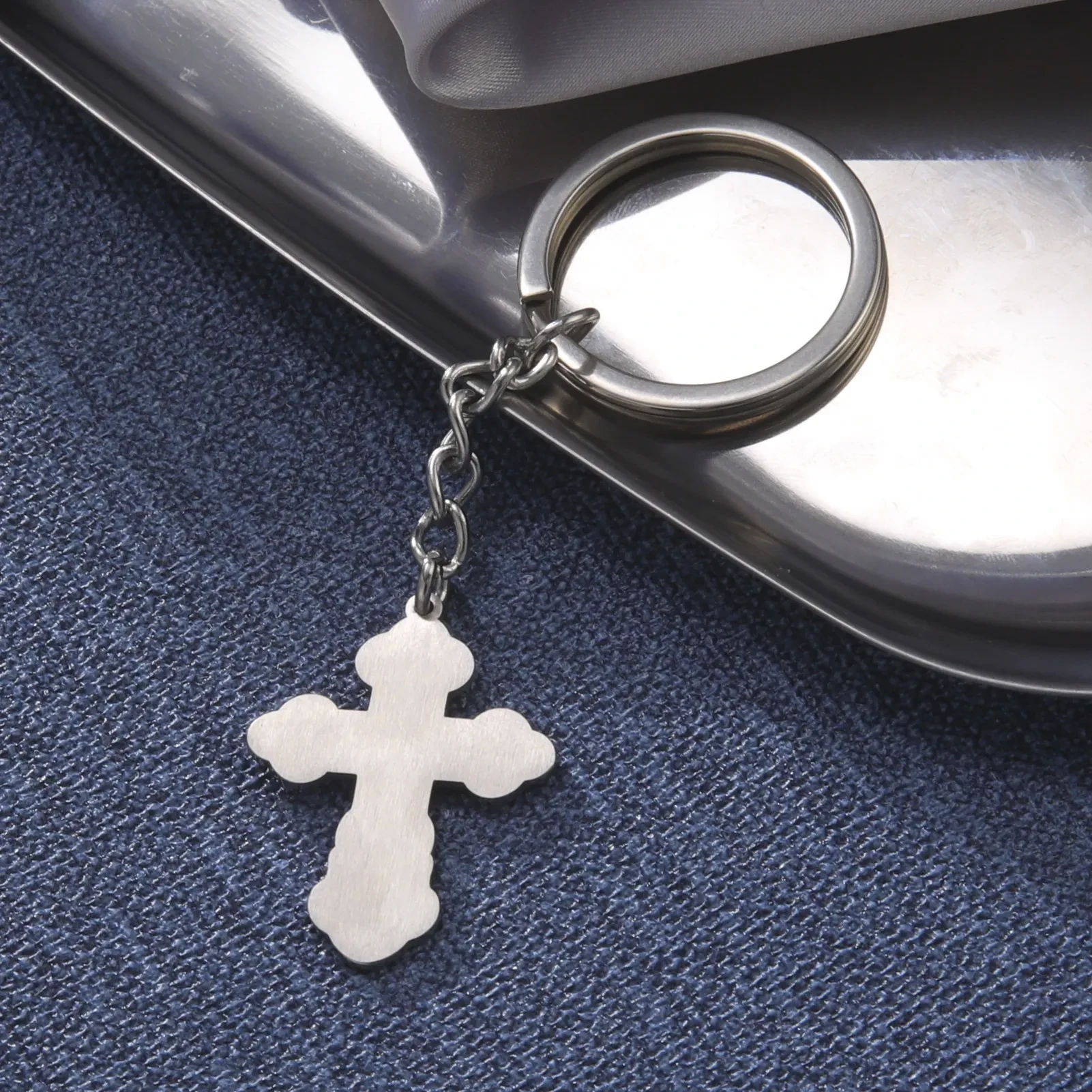 Men's Stainless Steel Laser Marking Keychain