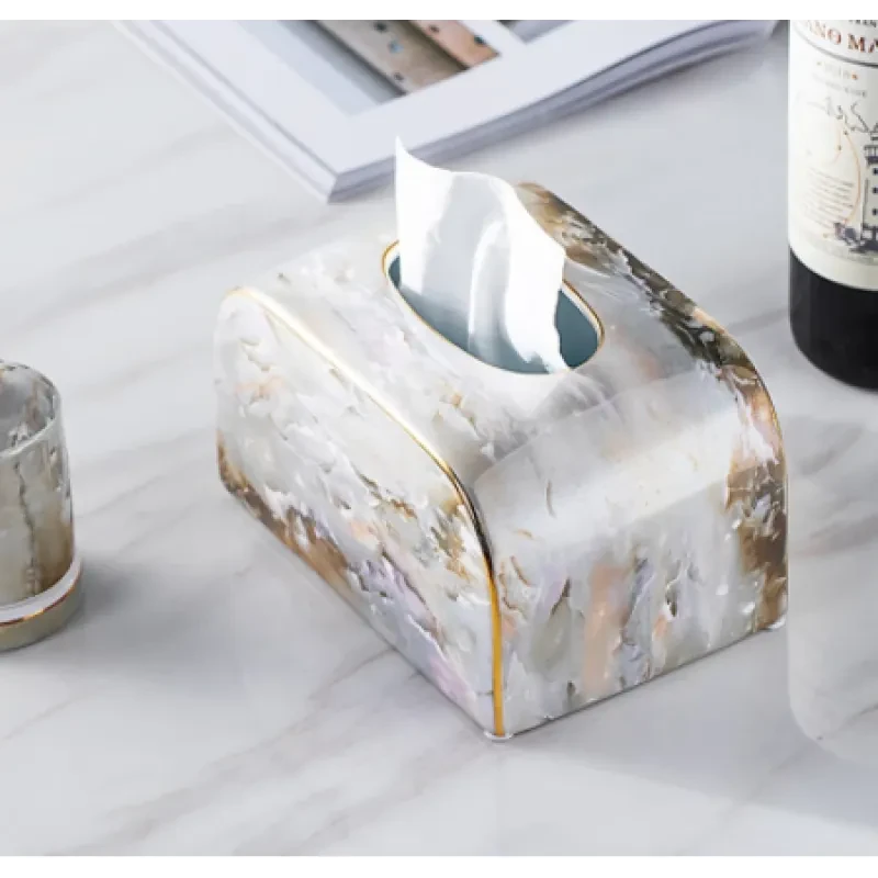Light Luxury Marbled Paper Towel Decoration Coffee Table Dining Table Napkin Box Home Living Room