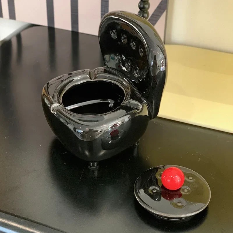 Household Living Room Light Luxury With Lid Prevent Fly Ash Ashtray