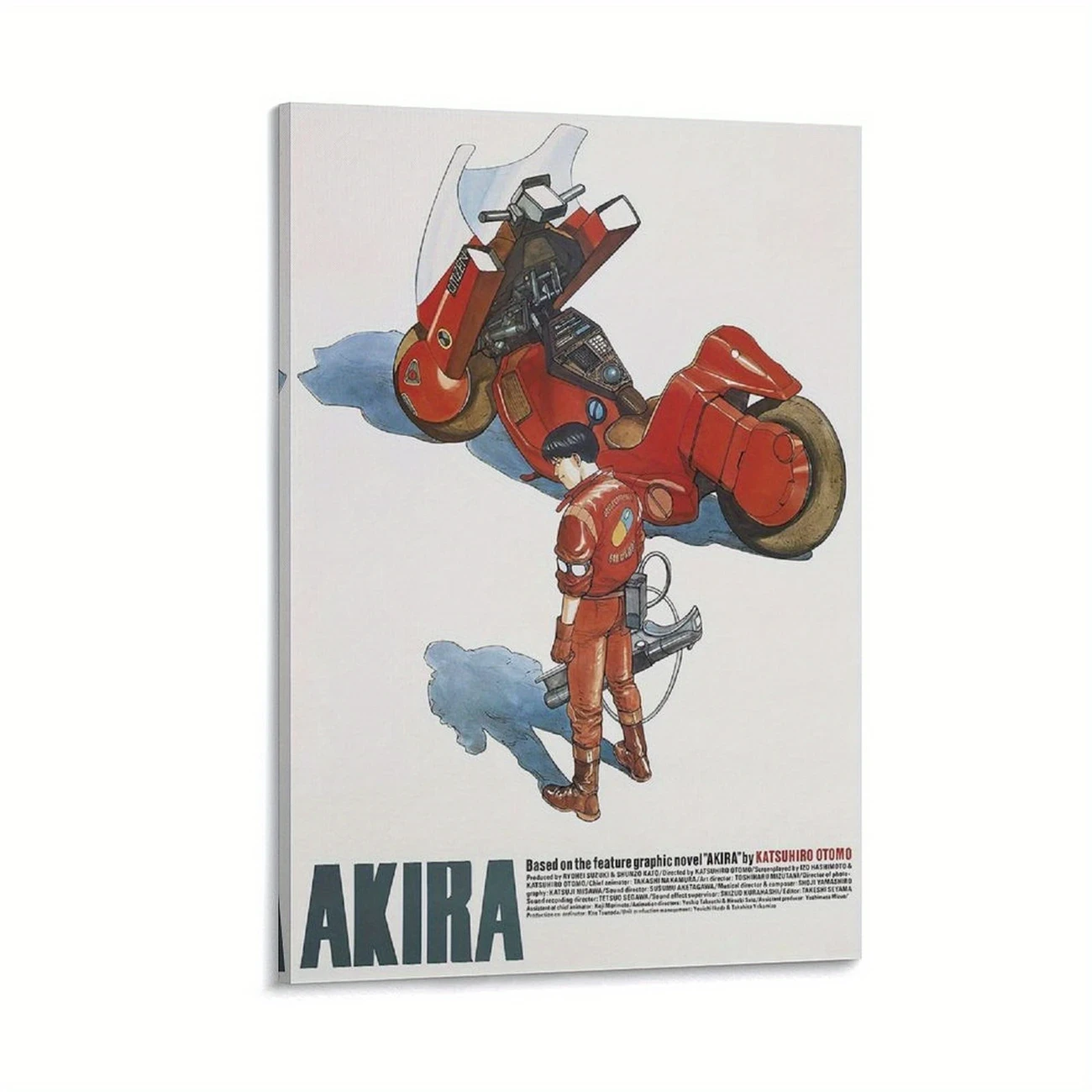 Akira Anime Poster with Inner Frame Vintage Retro Art Deco Style Canvas Wall Art
