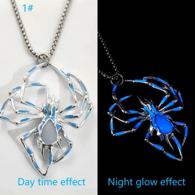 Halloween Creative Stereo Luminous Spider Necklace Jewerly