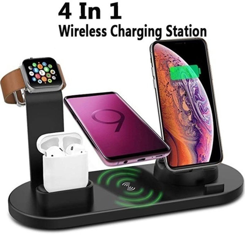 Wireless Charging Dock Station 4 in 1 iPhone AirPod Apple Watch Charger