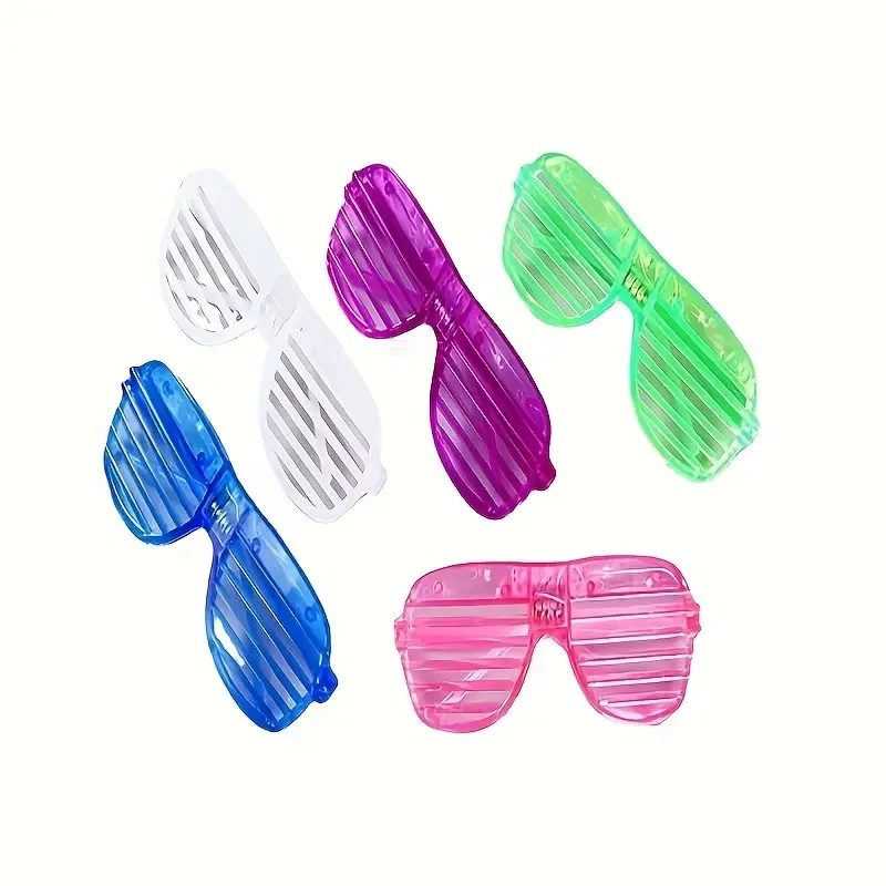 24pcs LED Light-Up Party Glasses - Neon Flashing Shutter Shades