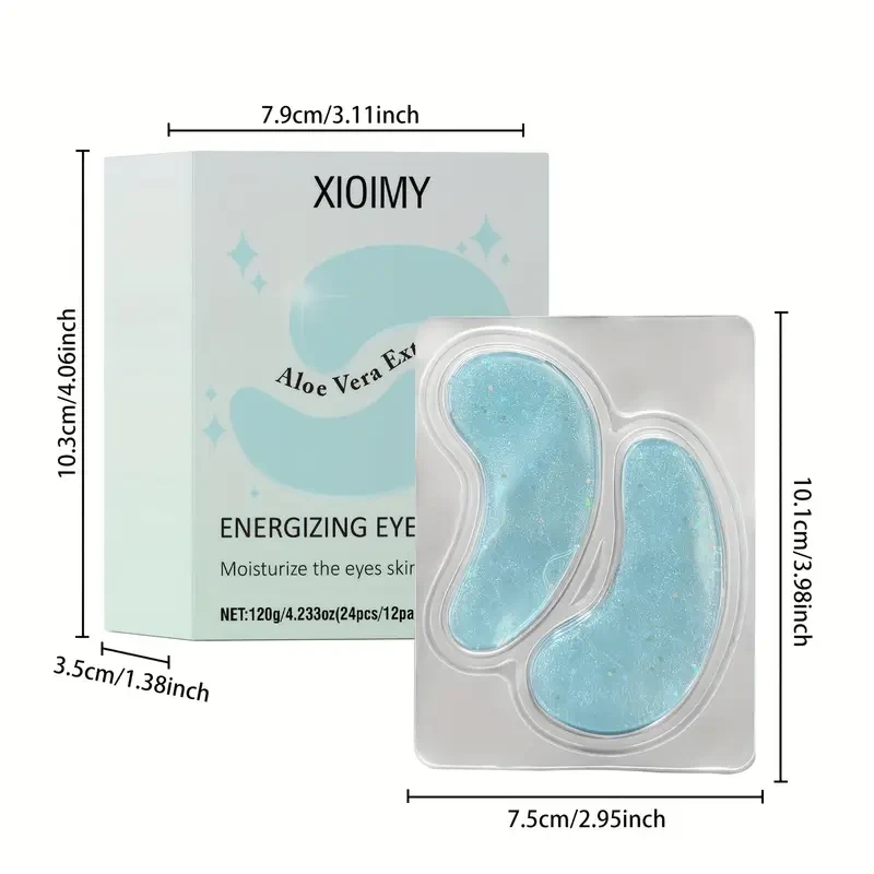 Xioimy 24-Pack Aloe Vera Eye Masks for Deep Moisturizing and Skin Tightening