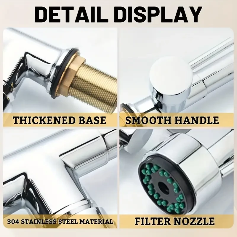 DEMANKE Modern Kitchen Faucet with Dual Nozzles