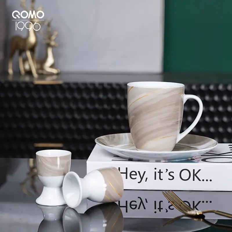 12/24pcs Round Ceramic Dinnerware Sets