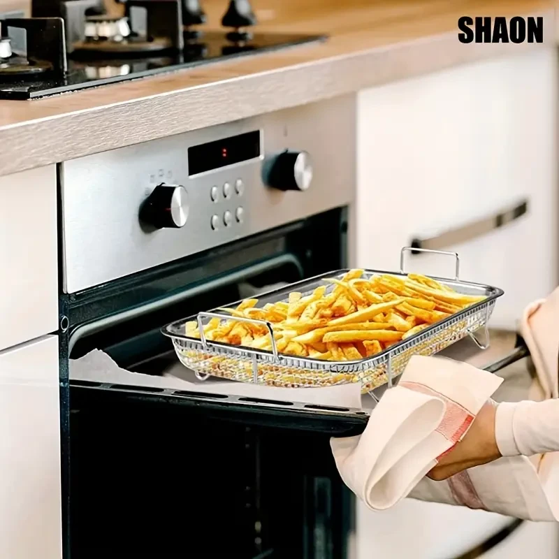 SHAON 1pc stainless steel frying basket holder