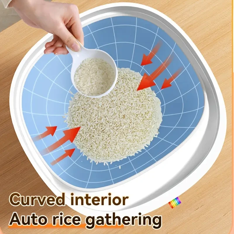JOYBOS 5.9KG Gravity-Fed Rice Storage Container with Rotating Dispenser