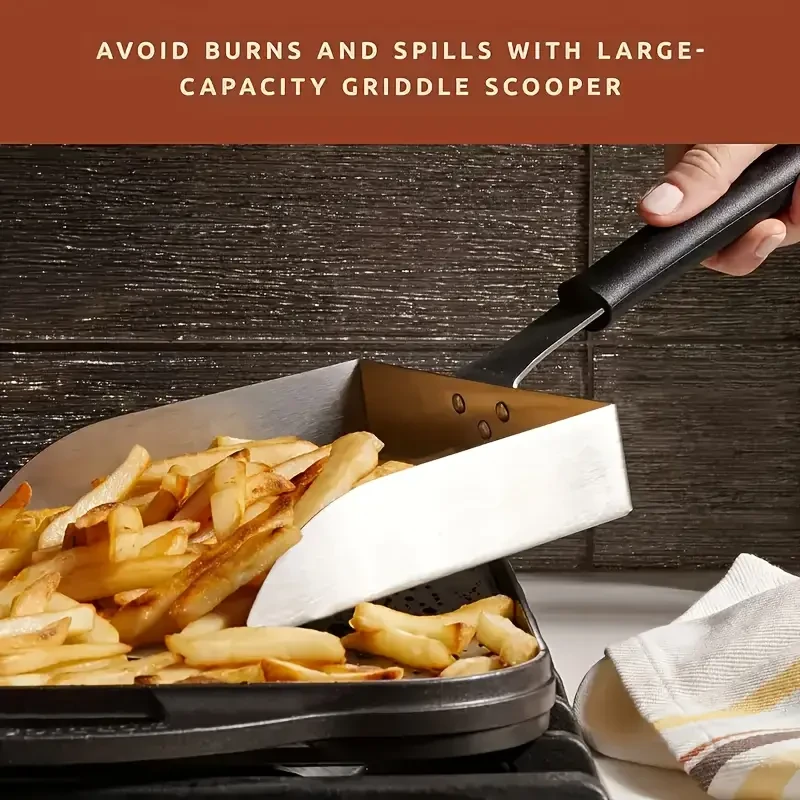 SHAON Extra Large Stainless Steel Food Mover with Flat Bottom