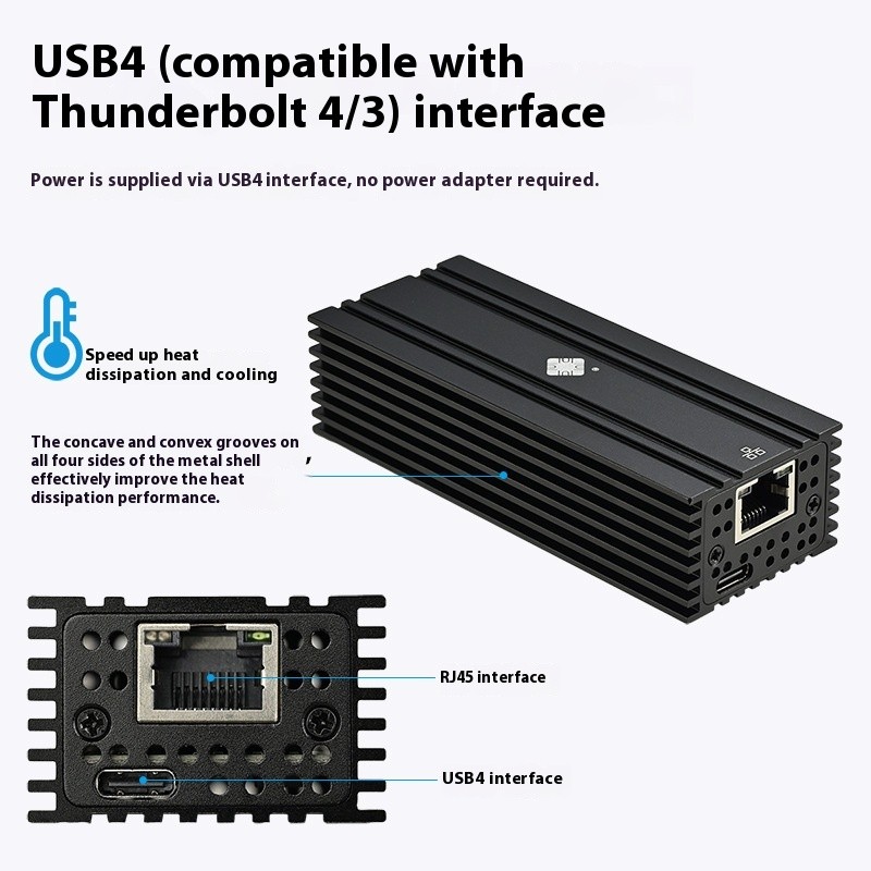 Leyu USB4 Nic 10G Compatible With Lightning 10 Gigabit Electrical Port