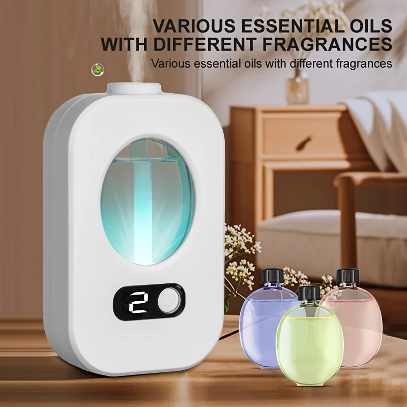 USB Rechargeable Smart Aroma Diffuser and Humidifier Essential Oil Compatible, Quiet Mist with Night Light, Non-Waterproof, Ideal for Home, Office, Bathroom, and Toilet