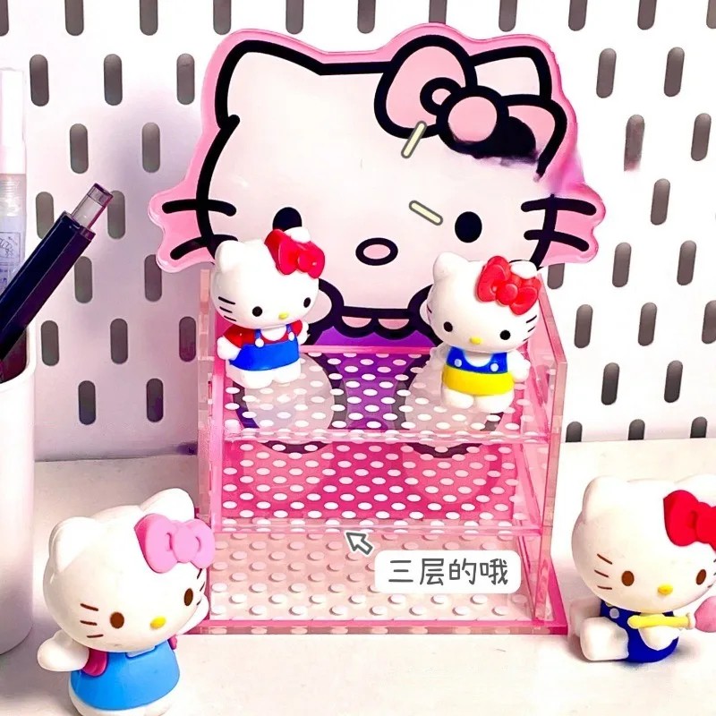 Sanrio Hello Kitty 3-Tier Acrylic Display Stand - Durable Transparent Storage Rack