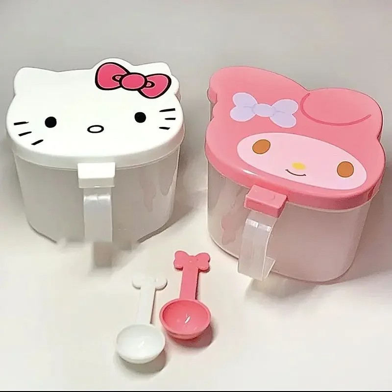Sanrio Seasoning Jar - Anime Hello Kitty & My Melody Cute Spice Box with Spoon