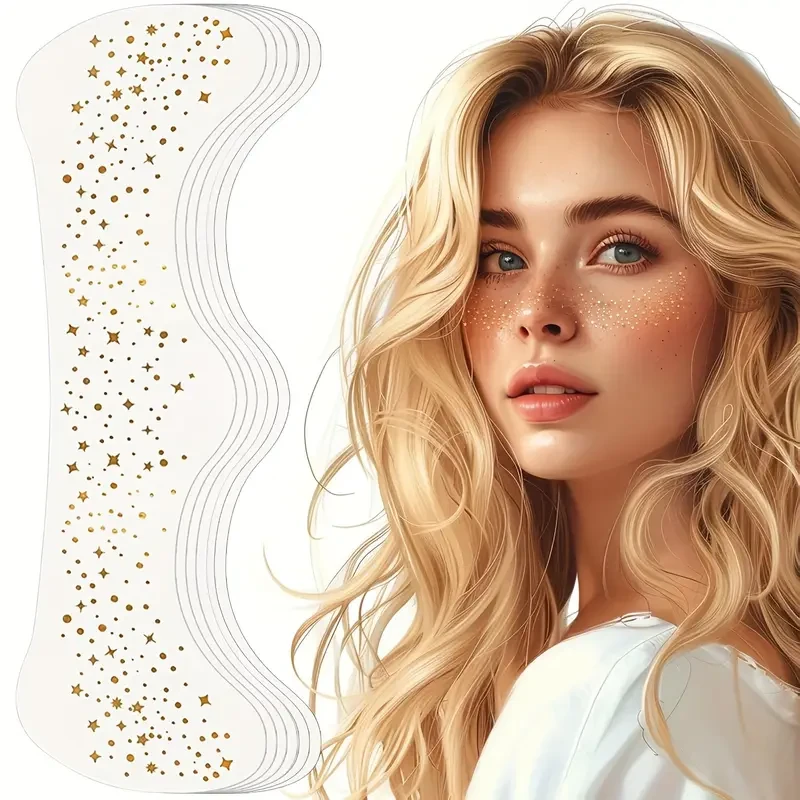 Makeup Patches - Golden - Face Glitter Makeup Speckles