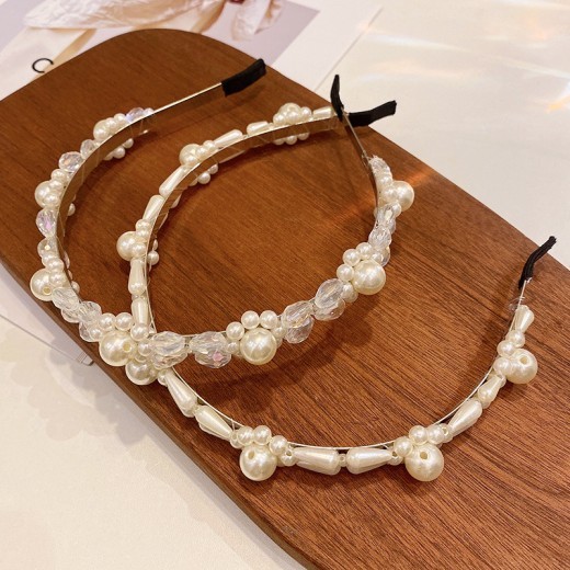 Women's Retro Super Fairy Crystal Pearl Headband