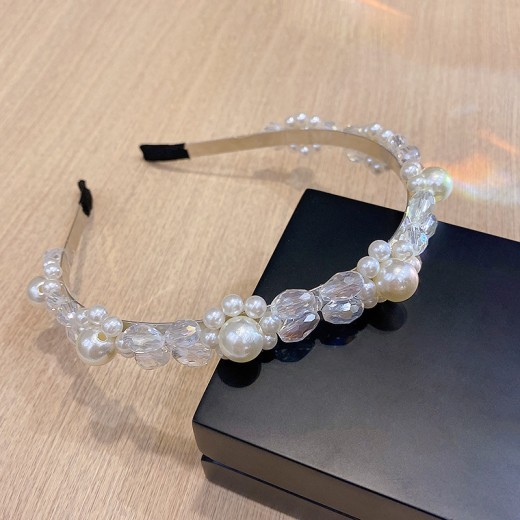 Women's Retro Super Fairy Crystal Pearl Headband