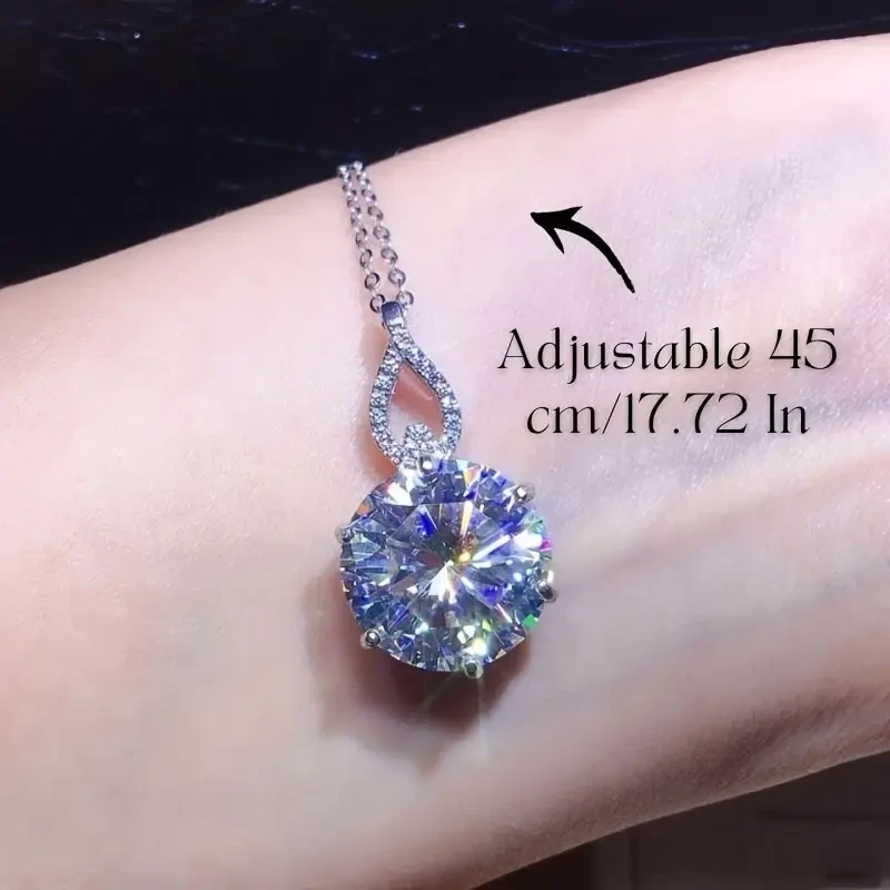 6ct Round Cut Moissanite Necklace