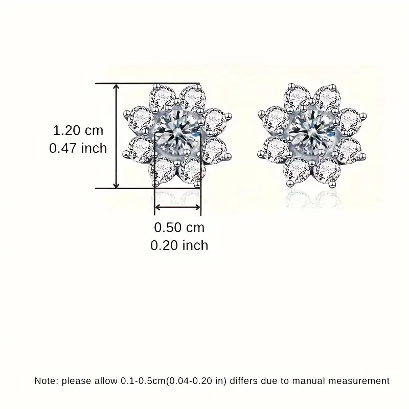 Elegant Sunflower Moissanite Stud Earrings