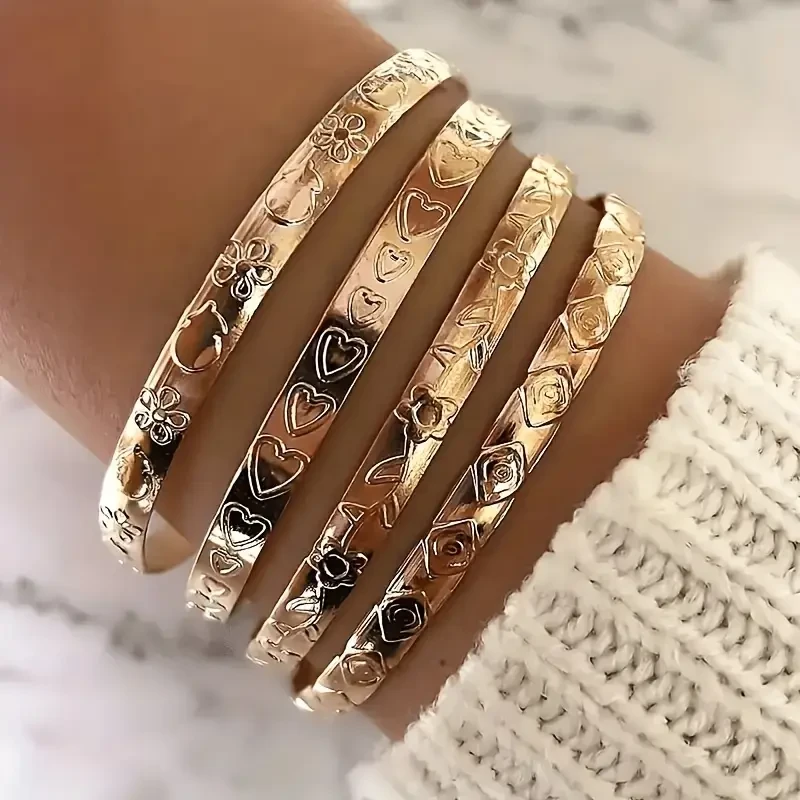 2025 New 4pcs 18k Golden-plated Exquisite Couple Bracelet