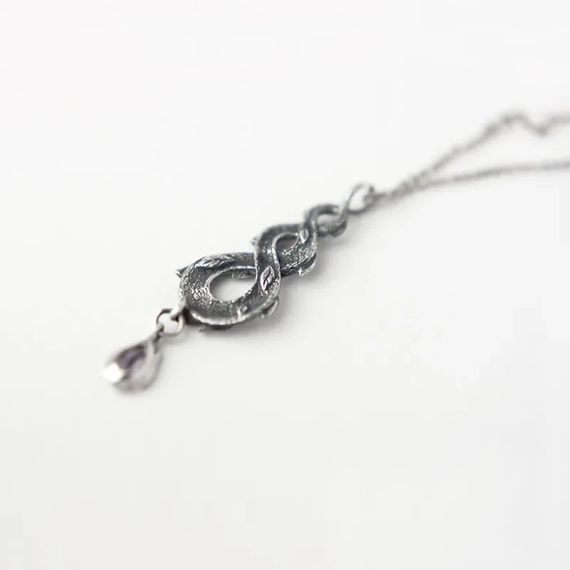 Vintage Forest Snake Leaf Necklace