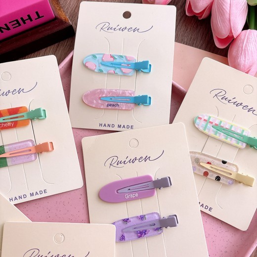 Sweet Acrylic Girl Seamless Barrettes Cartoon